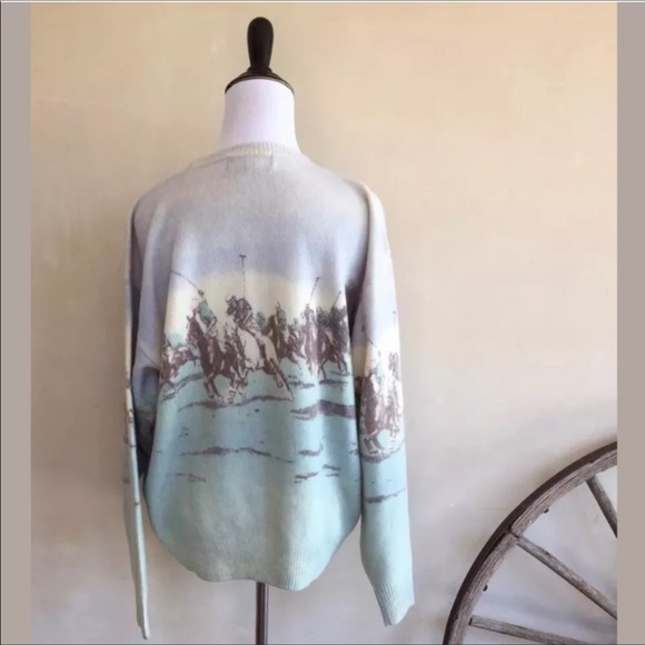 RALPH LAUREN 80's Equestrian Polo Sweater XL USA! - Picture 2 of 8